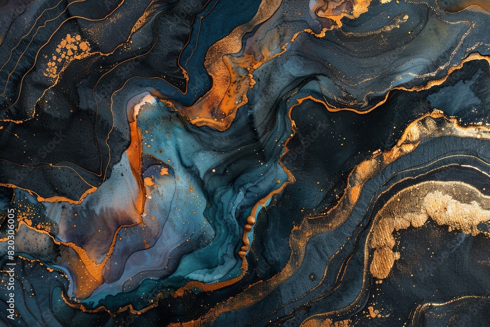 A vibrant abstract organic form that blends fluid, realistic, and fantastical elements. Painting on Dark Background with Gold Brush Strokes A vibrant abstract organic form that blends fluid, realistic, and fantastical elements. Painting on Dark Background with Gold Brush Strokes