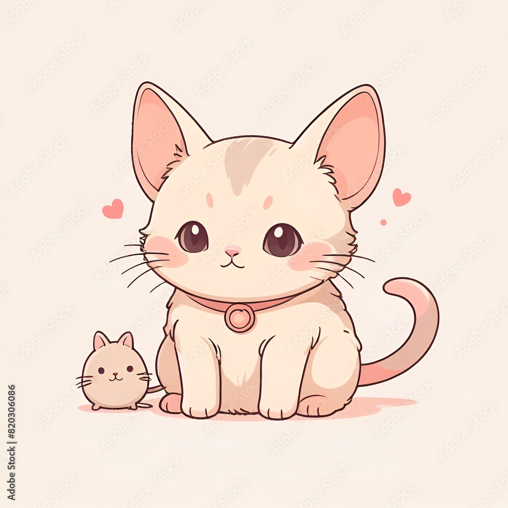 cute kawaii cat and mouse cute kawaii cat and mouse