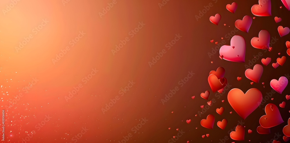 Valentine's Day Background with Red and Pink Hearts on Gradient Valentine's Day Background with Red and Pink Hearts on Gradient