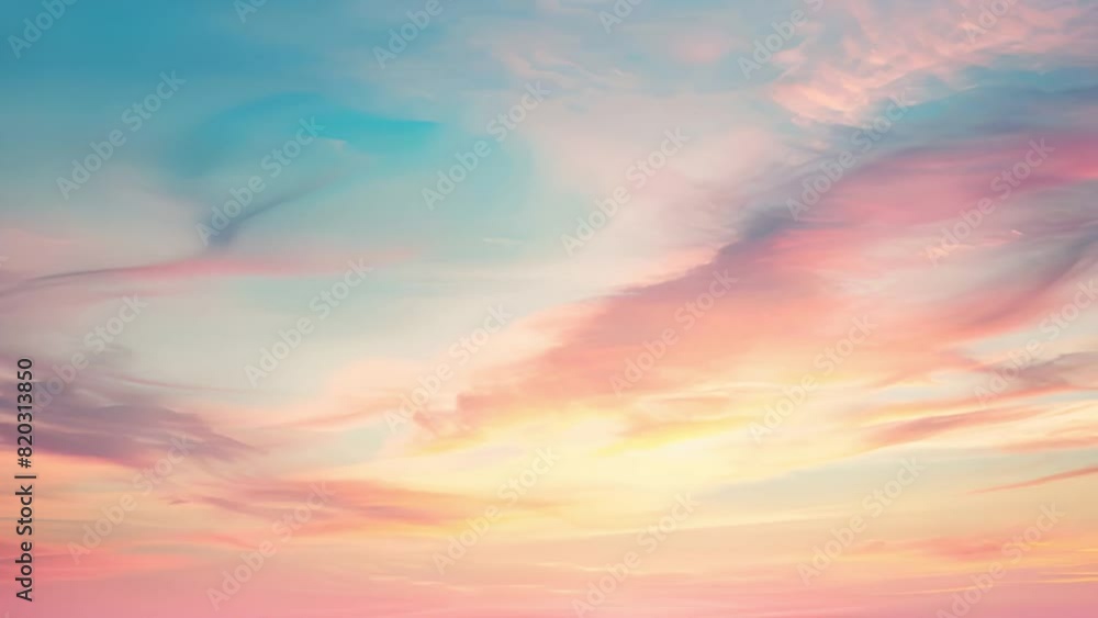 Enchanting pastel-colored sky, with soft hues of pink and blue blending together during a serene sunset, perfect for backgrounds and tranquil scenes Enchanting pastel-colored sky, with soft hues of pink and blue blending together during a serene sunset, perfect for backgrounds and tranquil scenes