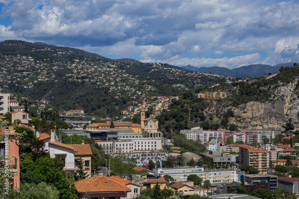 Panoramic view of City of Nice. Nice - luxury resort of French Riviera, France.