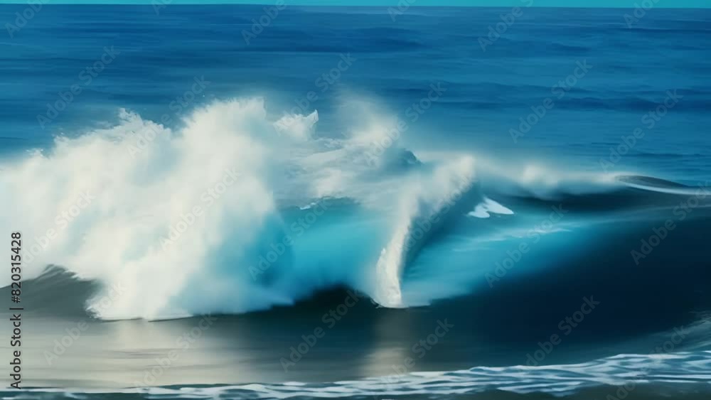 Stunning long exposure of a powerful ocean wave captured at sunset, displaying the dynamic movement of water and the serene beauty of the sea's natural power Stunning long exposure of a powerful ocean wave captured at sunset, displaying the dynamic movement of water and the serene beauty of the sea's natural power