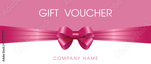 Gift certificate template with pink bow.