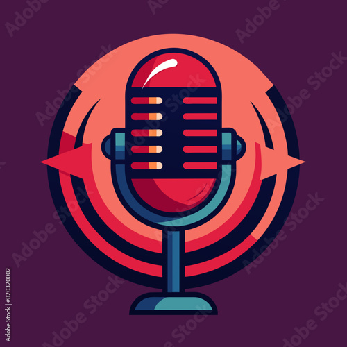 podcast minimal modern logo design podcast microphone vector resolution.