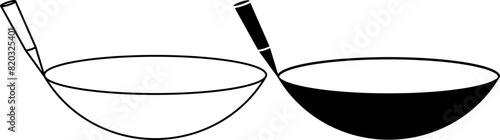 side view Wok icon set
