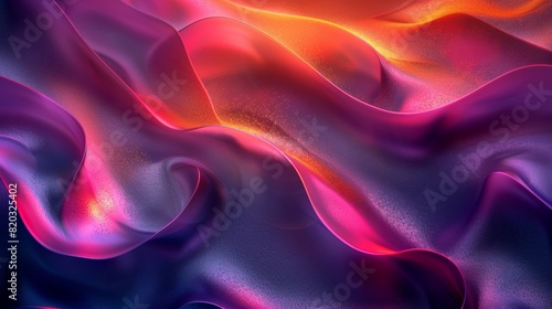 Flowing twisted shapes abstract wall paper with holographic 3D background photo
