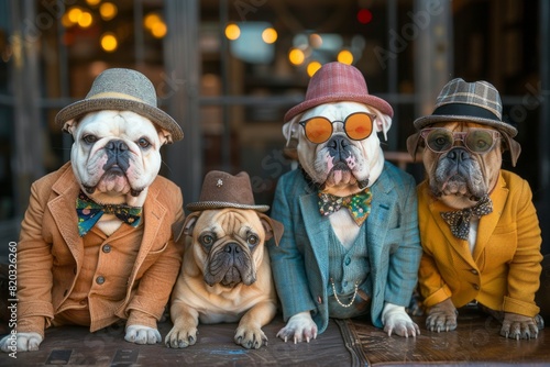Dogs in Fashionable Hats photo