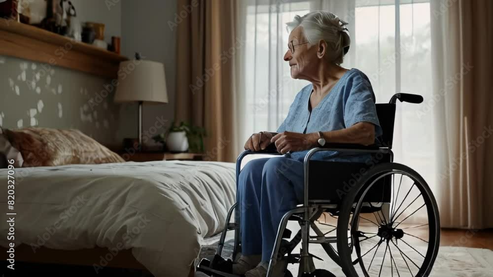 Senior woman in wheelchair at home, elderly, nursing, home, person, woman, people, doctor, health, medical Senior woman in wheelchair at home, elderly, nursing, home, person, woman, people, doctor, health, medical