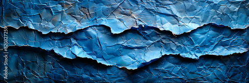 Wallpaper Mural Vintage Crinkled Paper with Realistic Texture in Blue Tones Torontodigital.ca