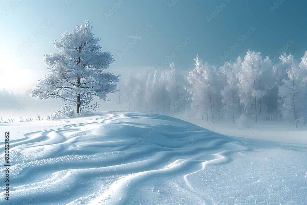 Snowy Winter Landscape Transforming into Artwork Snowy Winter Landscape Transforming into Artwork