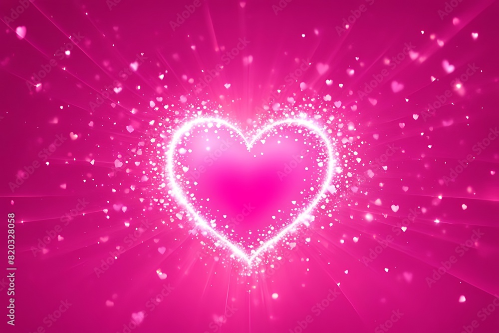 Valentine's Day Pink Love Heart Sparkling Light Effect Background, ai generative Valentine's Day Pink Love Heart Sparkling Light Effect Background, ai generative