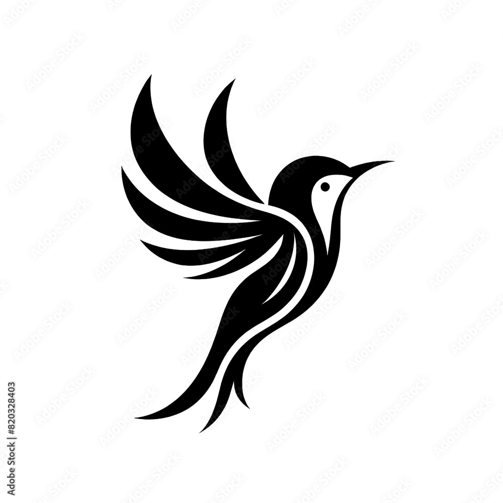 Minimalist bird logo silhouettes on white background Minimalist bird logo silhouettes on white background