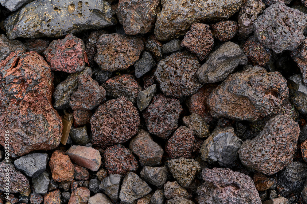 Volcanic stones different textures and colors Volcanic stones different textures and colors