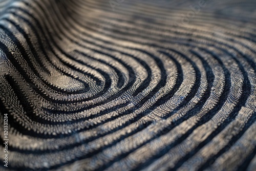 Minimalist fingerprint design on a soft, fabric-like texture