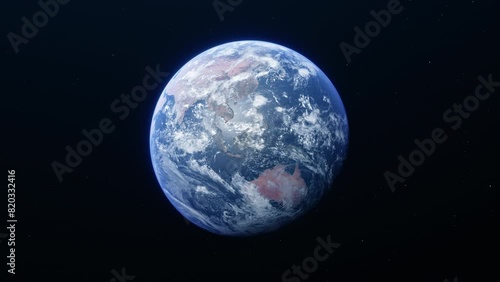 Rotating planet Earth from space. Textures from the NASA website