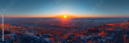 Sunrise-Sunset Drone Shot: Copper Horizon Transition photo