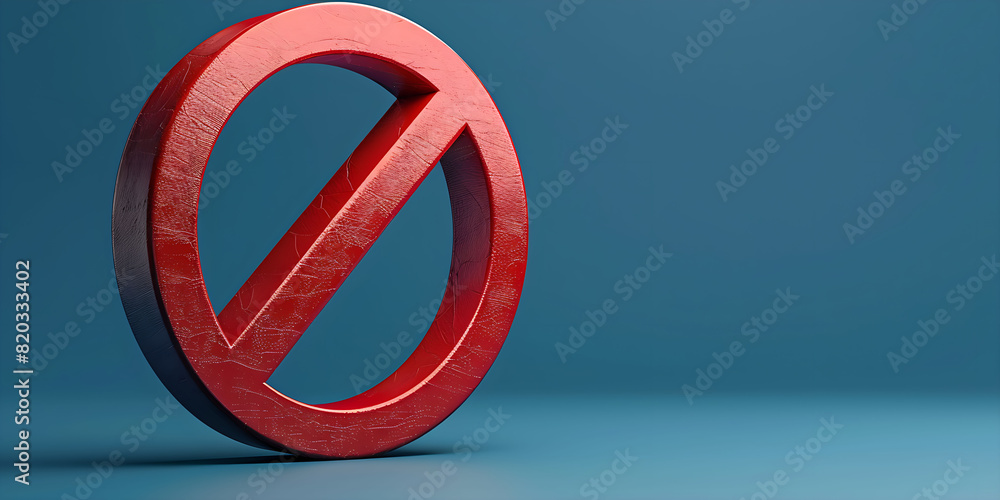 3D illustration of red prohibited sign 3D illustration of red prohibited sign