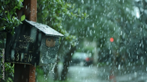Street signs and mailboxes are dented and damaged from the relentless hail.