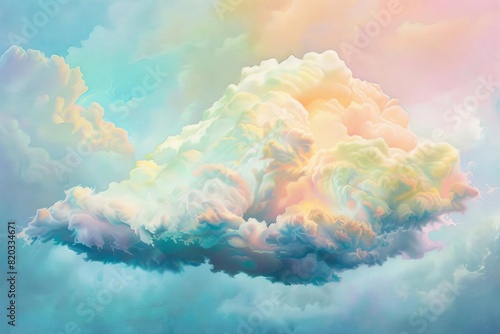 Cloud scalability front view showcasing dynamic expansion advanced tone Colored pastel