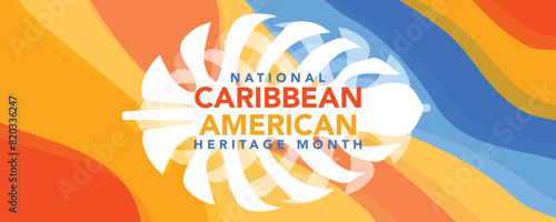 Caribbean American Heritage Month in June. Culture Month to the people of America. Celebrate annual with festival. Happy holiday. Poster, card, banner and background. Vector illustration