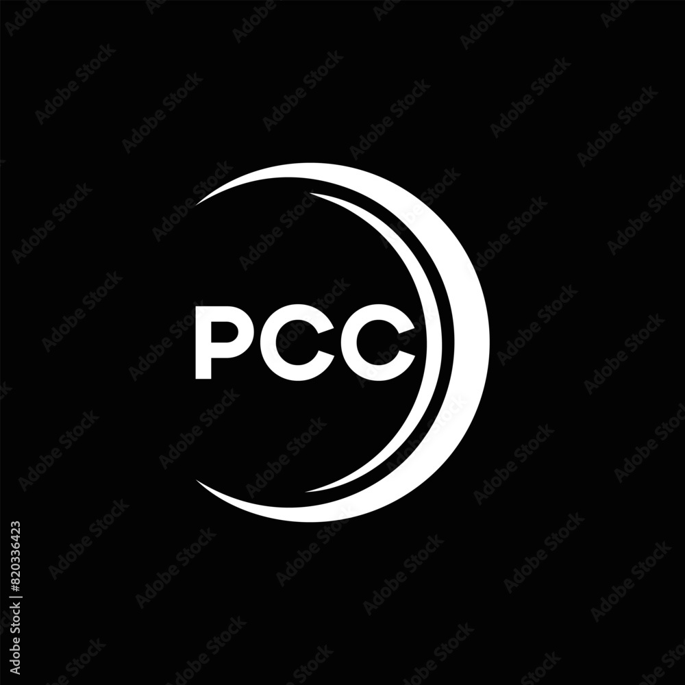 Obraz premium PCC logo. P C C design. White PCC letter. PCC, P C C letter logo design. P C C letter logo design in FIVE, FOUR, THREE, style. letter logo set in one artboard. P C C letter logo vector design.