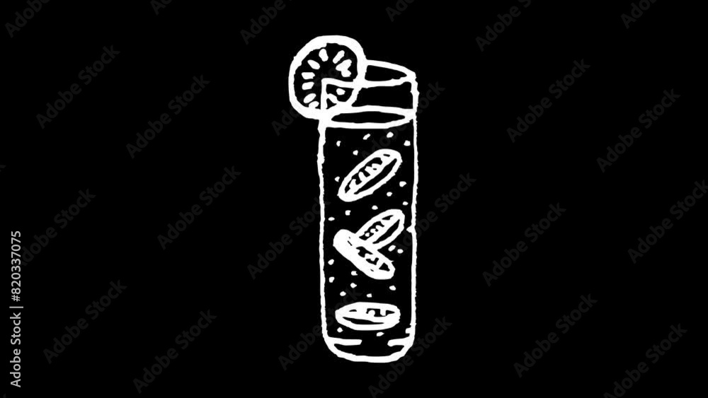 White wiggly hand drawn beverage drink in glass container doodle animation 1 White wiggly hand drawn beverage drink in glass container doodle animation 1