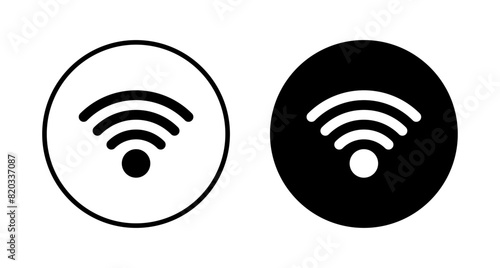 WIFI Icon vector isolated on white background. signal vector icon. Wireless and wifi icon or sign for remote internet access
