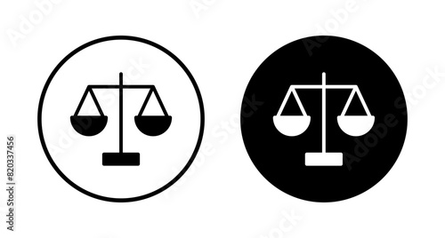 Scales icon vector isolated on white background . Law scale icon. Justice sign