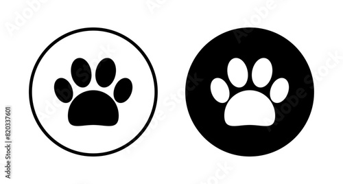Paw icon vector isolated on white background. Paw Print icon