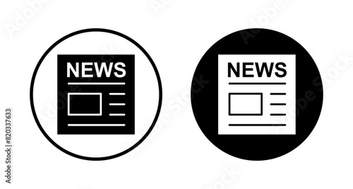 Newspaper icon vector isolated on white background. news paper icon vector