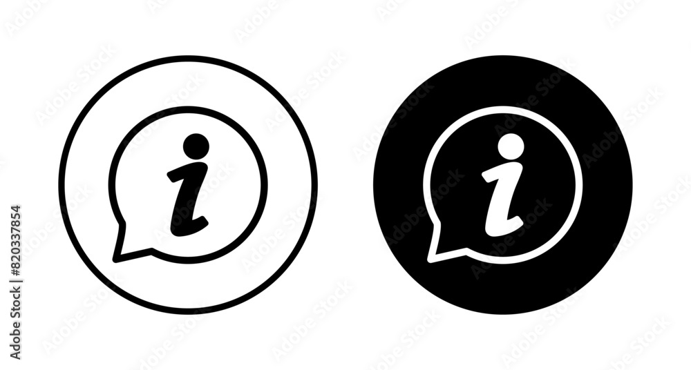Information icon vector isolated on white background. Info sign. About us Information icon vector isolated on white background. Info sign. About us