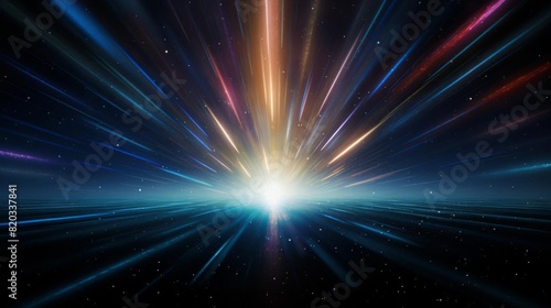 Digital light bursts in dark space © nattapon98