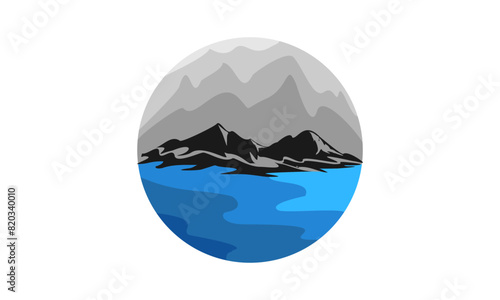 Mountain scenery illustration design vector