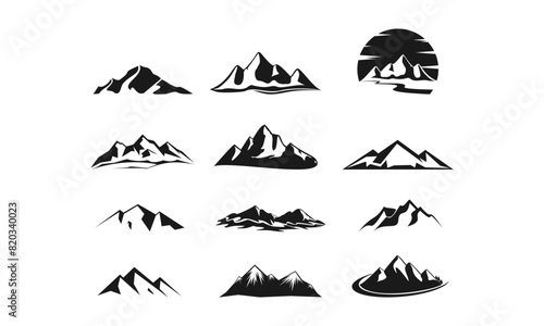 Mountains set illustration design vector
