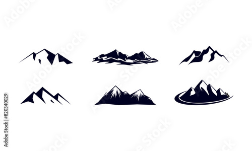 Set of mountain illustration design vector