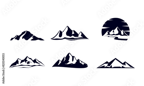 Set of mountains illustration design vector