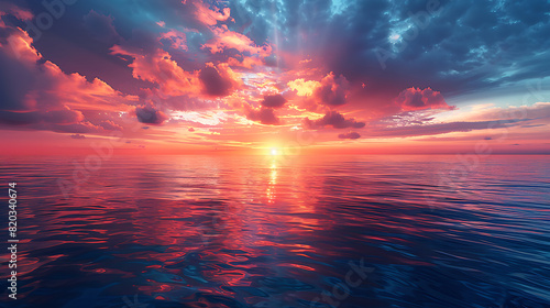 Calm Coastline Sunset - Minimalistic Seascape