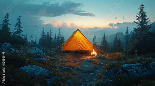Night Camping Scene photo