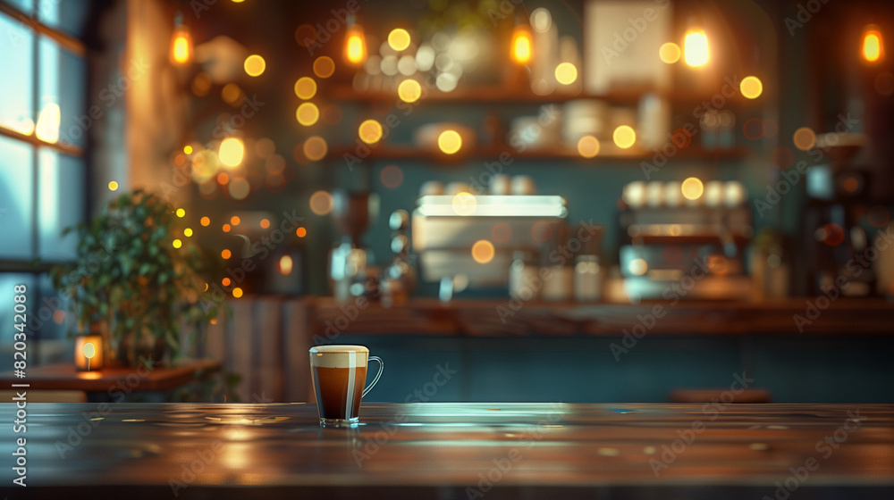 Cup of Coffee on Wooden Table Cup of Coffee on Wooden Table