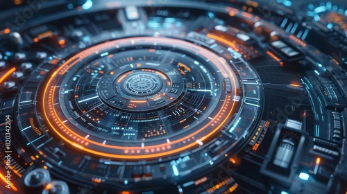 Wallpaper Mural Hightech circular interface Torontodigital.ca