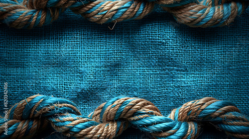 Nostalgic Frayed Rope - Flat View, Top Perspective, Vintage Style photo