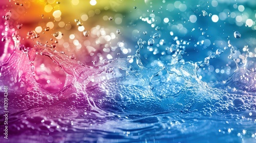 Dynamic Water Splashes in Anime Style: Colorful Illustration