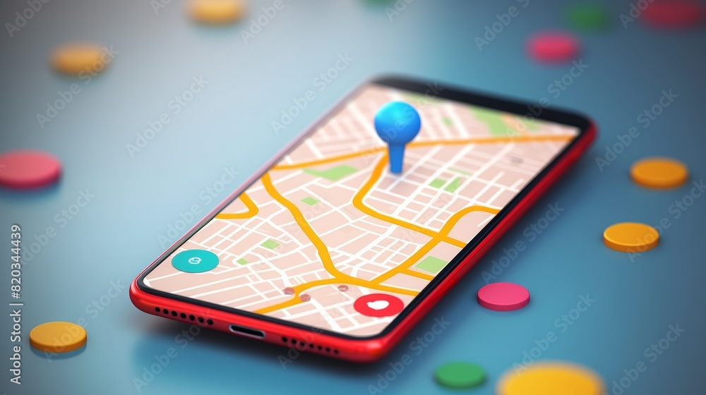 Smartphone with map, 3D Map pins, GPS, navigator pin checking points, 3D World Map icon, technology and application mobile smart phone with mobile, delivery tracking, transportation, generate by AI. Smartphone with map, 3D Map pins, GPS, navigator pin checking points, 3D World Map icon, technology and application mobile smart phone with mobile, delivery tracking, transportation, generate by AI.