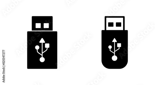 Usb icon set. Flash disk icon vector