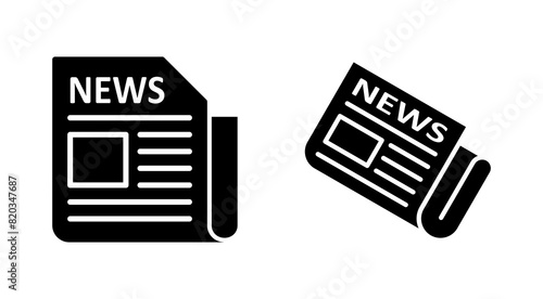 Newspaper icon set. news paper vector sign