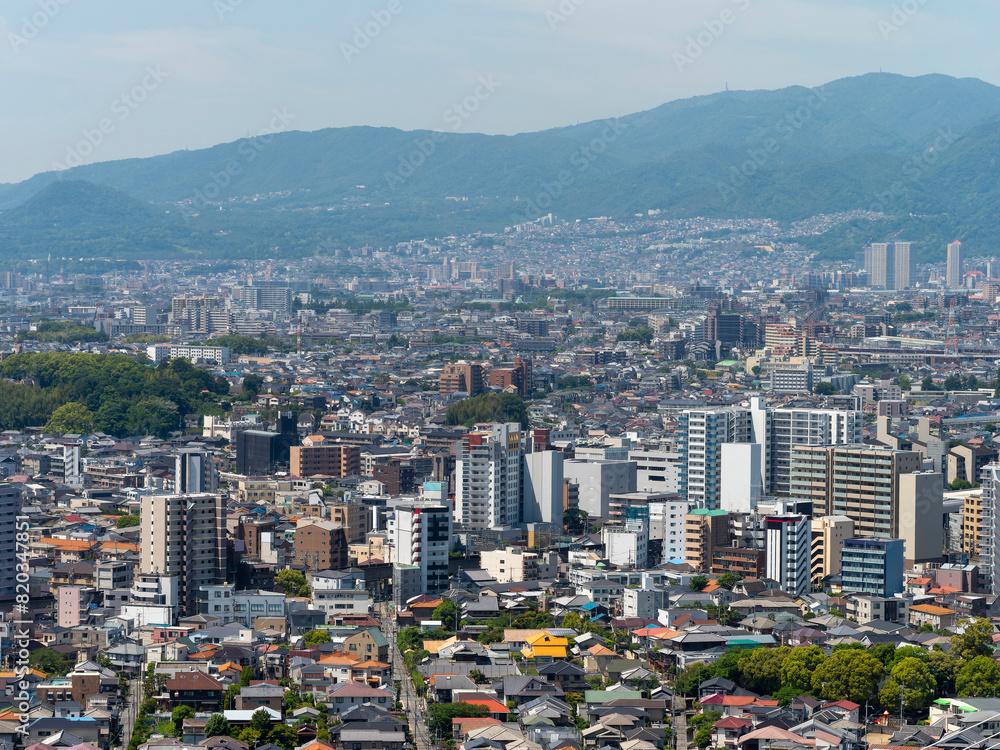 Fototapeta premium 山から眺める兵庫県川西市と宝塚市の風景