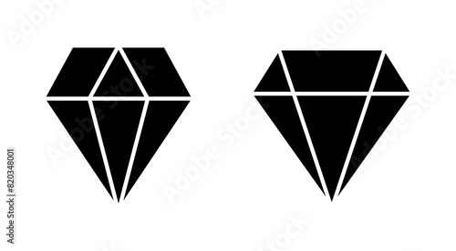 Diamond icon set. diamond gems vector icon.