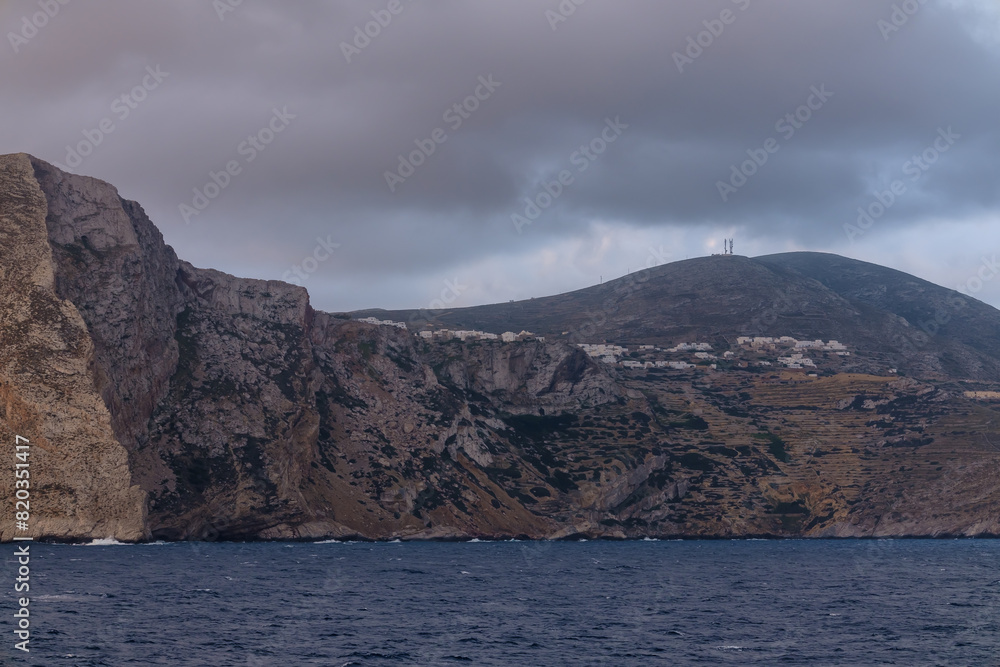 View of the island of Folegandros in Greece View of the island of Folegandros in Greece