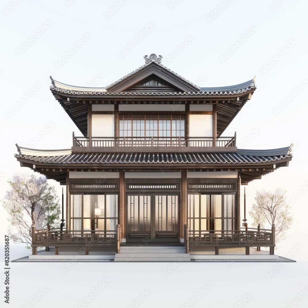 3d rendering of classic house on white background 3d rendering of classic house on white background