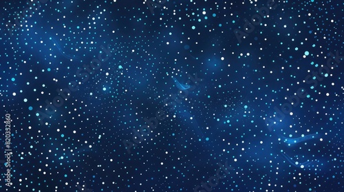 A pattern of white dots on a dark blue background  glowing lights  with high resolution  high quality  and high detail